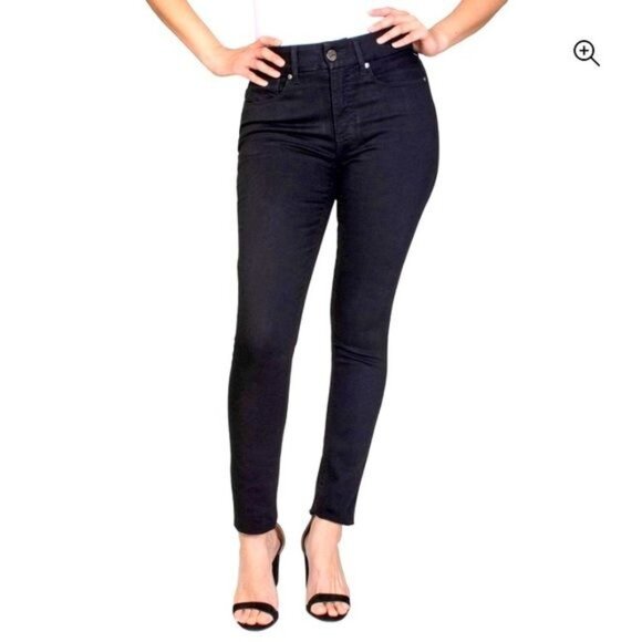 Seven7 Skinny Black Stretch Denim Jeans High Rise Casual Chic Edgy Vibe Size 8 - Picture 4 of 16